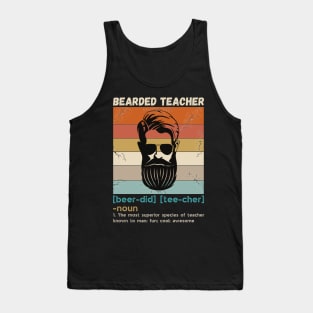 Bearded Teacher Definition Funny Beard Teacher Tank Top